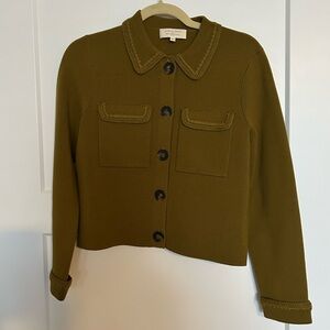 Sezane Betty Cardigan Olive Green XS